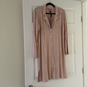 HALE BOB 100% Organic Bamboo & Spandex Collared Button Down Night Shirt XL NWT